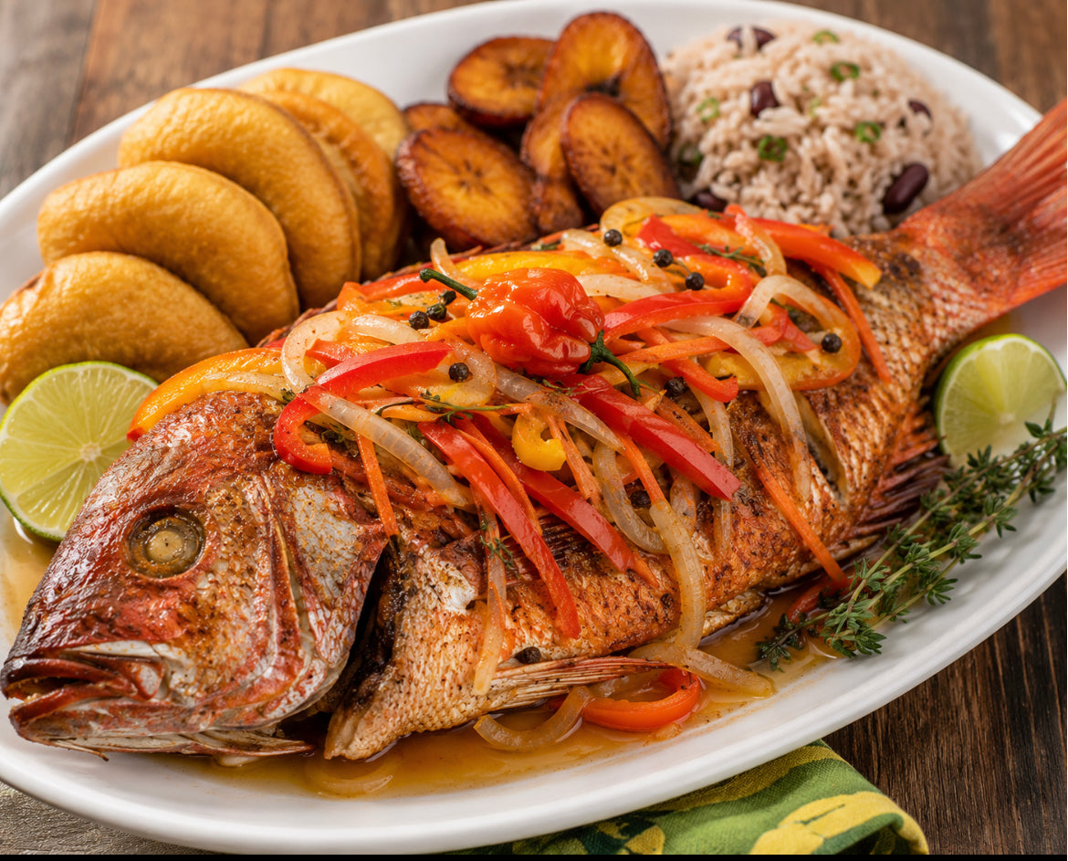 Authentic Jamaican Escovitch Fish (Crispy Red Snapper with Tangy Pickled Vegetables)