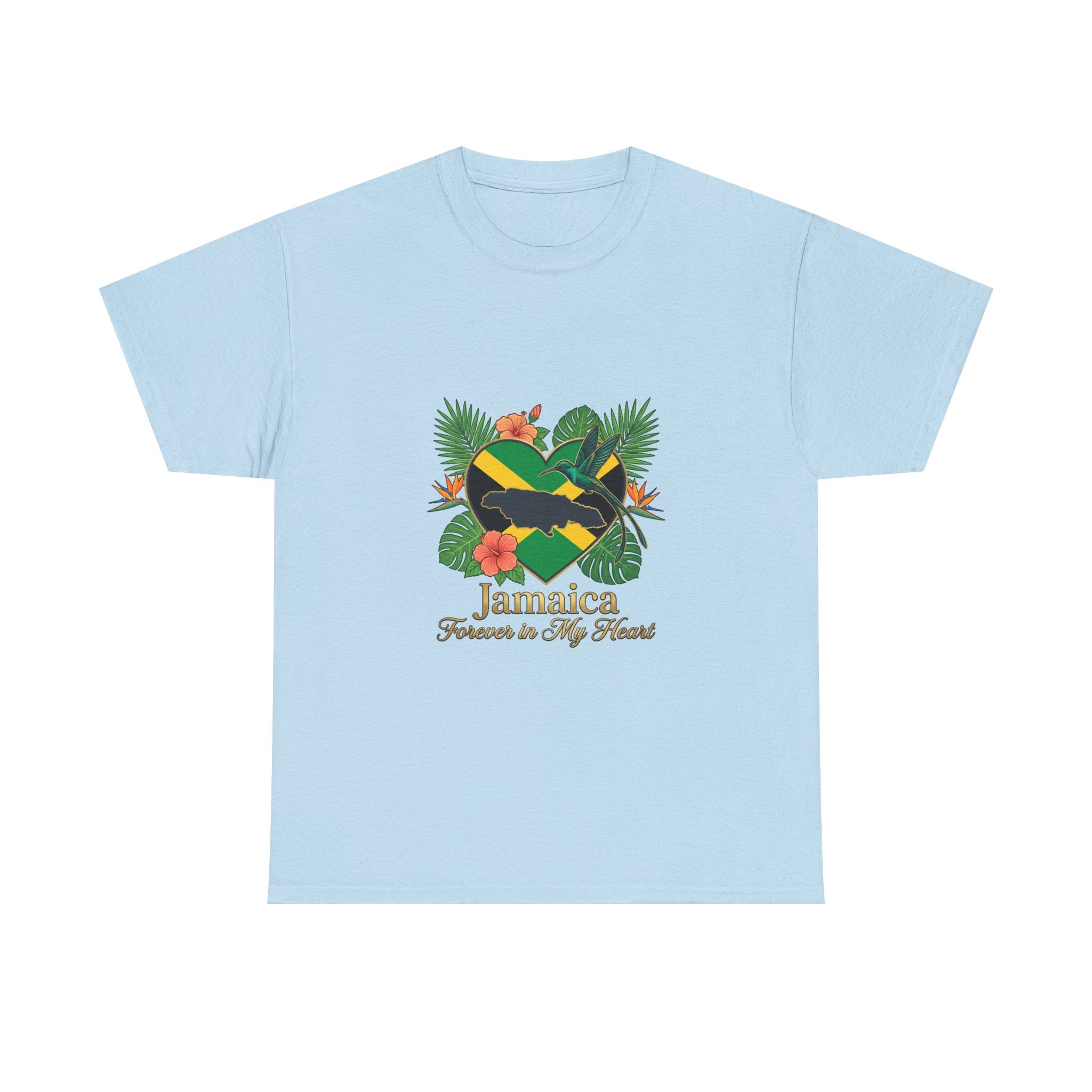 Jamaica Heart Graphic Tee — "Jamaica Forever in My Heart" Tropical Flag T-Shirt