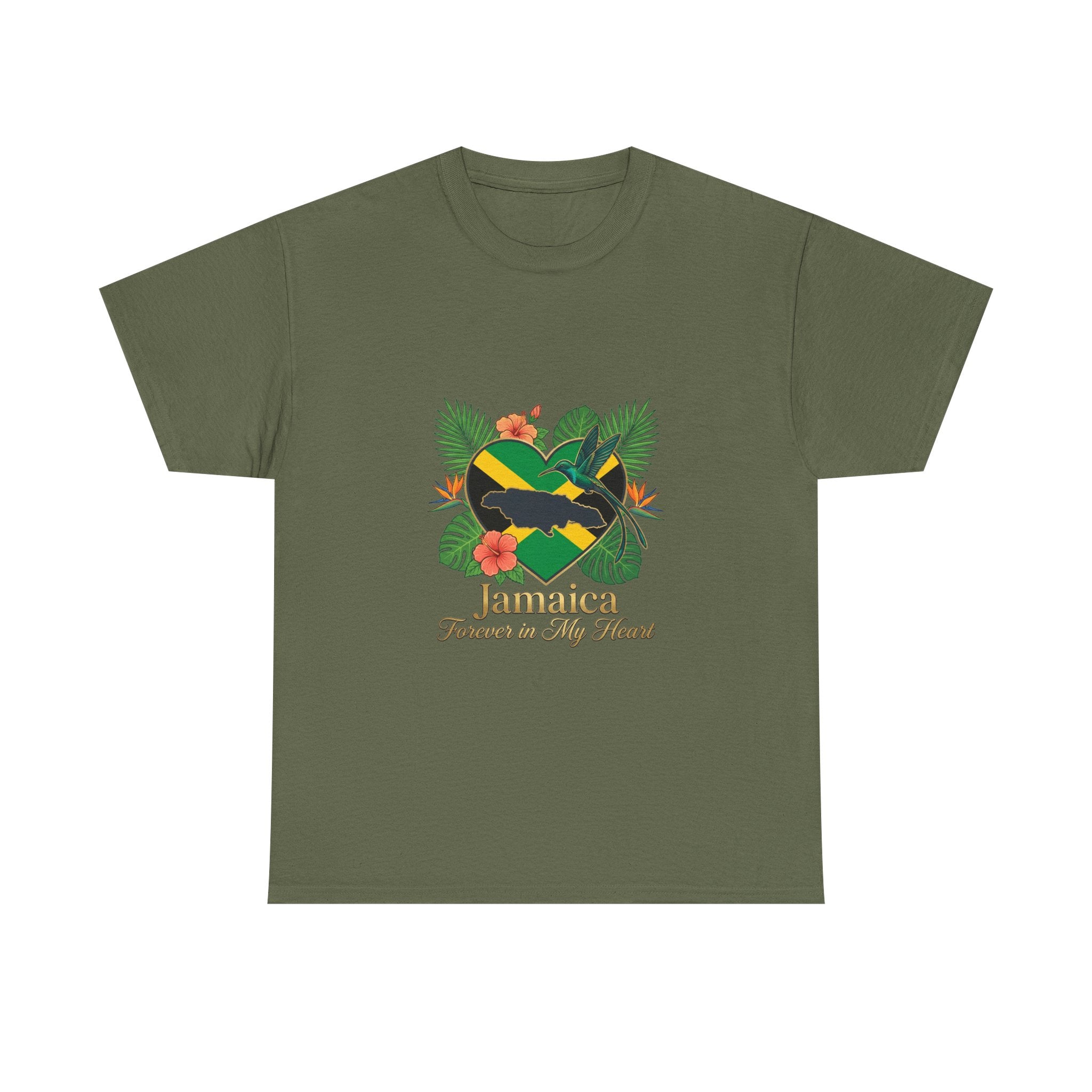 Jamaica Heart Graphic Tee — "Jamaica Forever in My Heart" Tropical Flag T-Shirt
