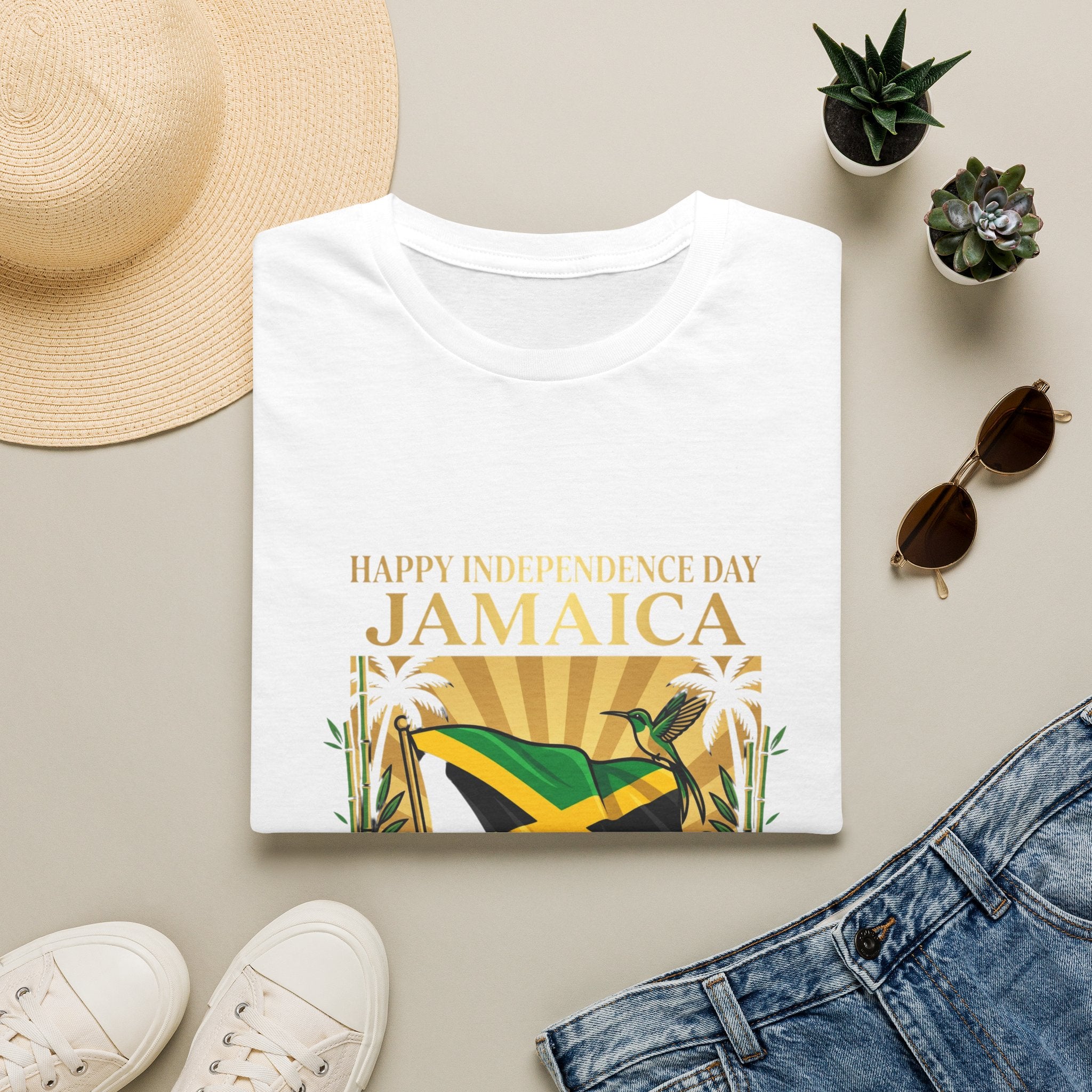 Jamaica Independence  Unisex Tropical Shirt | Jamaica Flag T-Shirt | Caribbean Vacation Tee | Jamaican Pride Apparel | Island Paradise Gift
