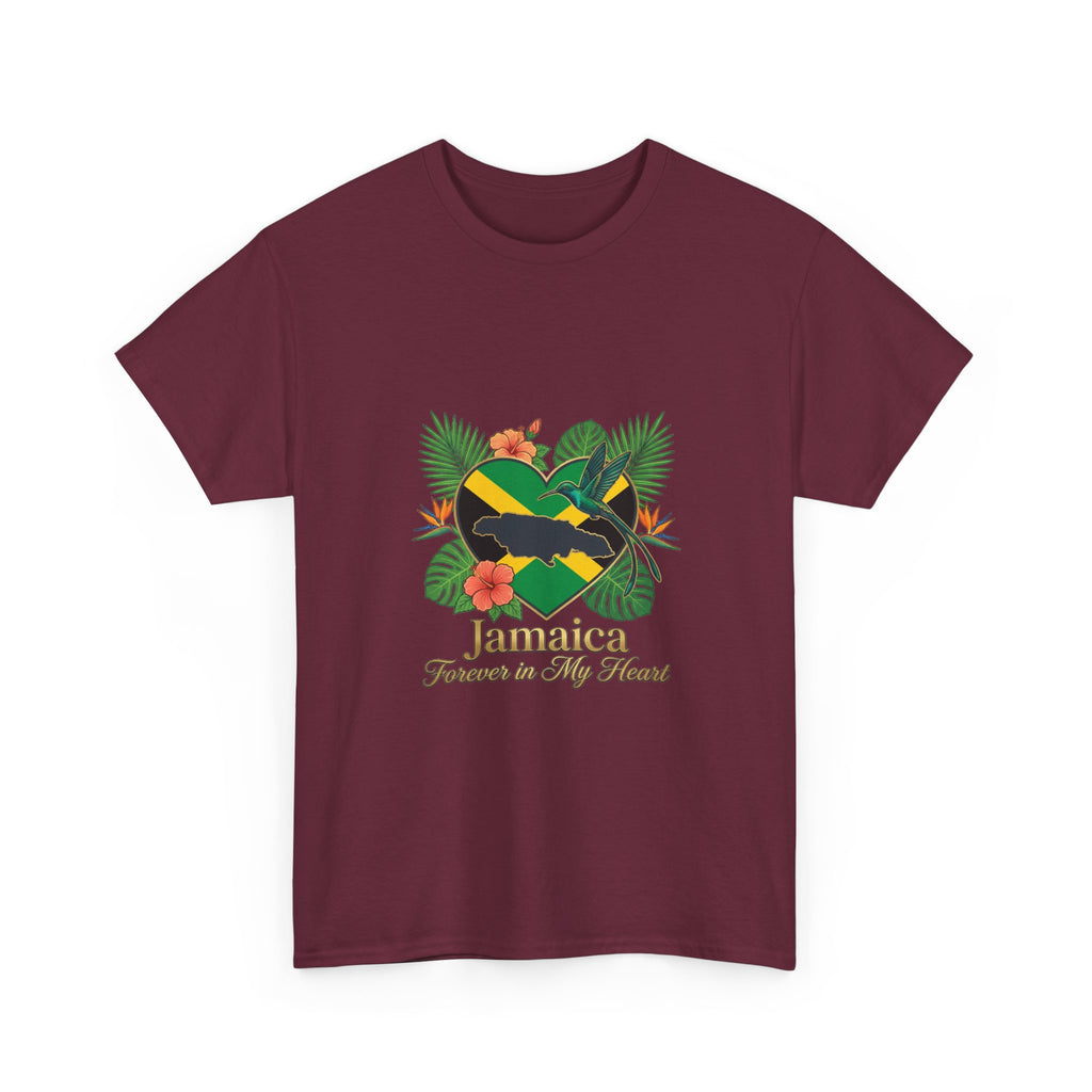 Jamaica Heart Graphic Tee — "Jamaica Forever in My Heart" Tropical Flag T-Shirt