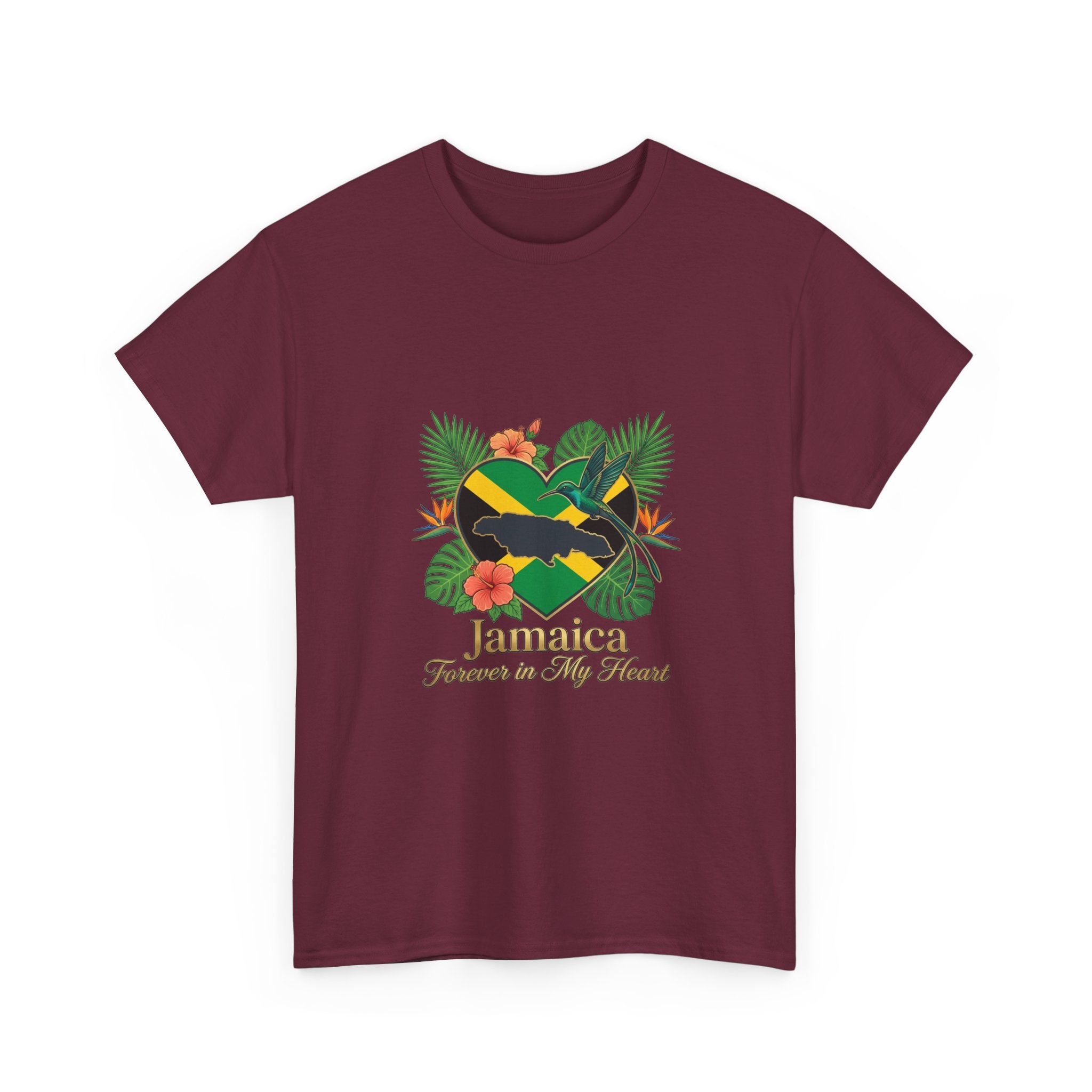 Jamaica Heart Graphic Tee — "Jamaica Forever in My Heart" Tropical Flag T-Shirt