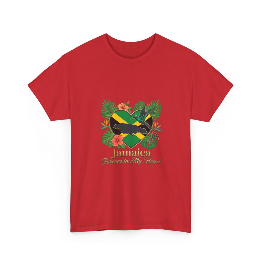 Jamaica Heart Graphic Tee — "Jamaica Forever in My Heart" Tropical Flag T-Shirt