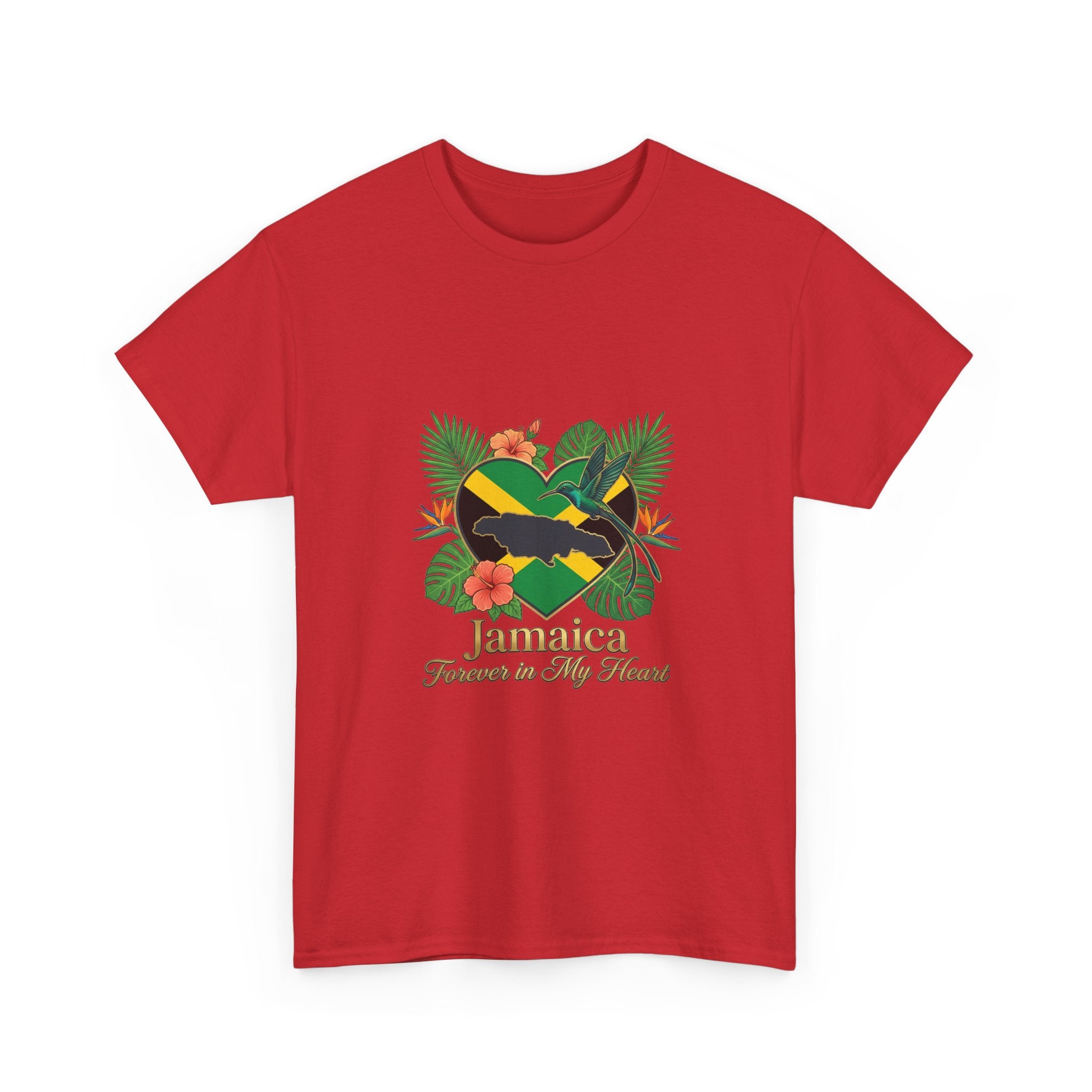 Jamaica Heart Graphic Tee — "Jamaica Forever in My Heart" Tropical Flag T-Shirt