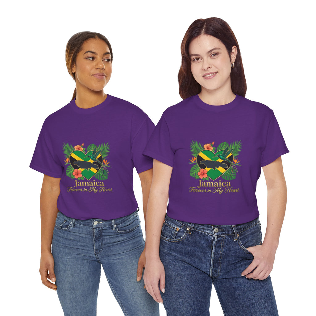 Jamaica Heart Graphic Tee — "Jamaica Forever in My Heart" Tropical Flag T-Shirt
