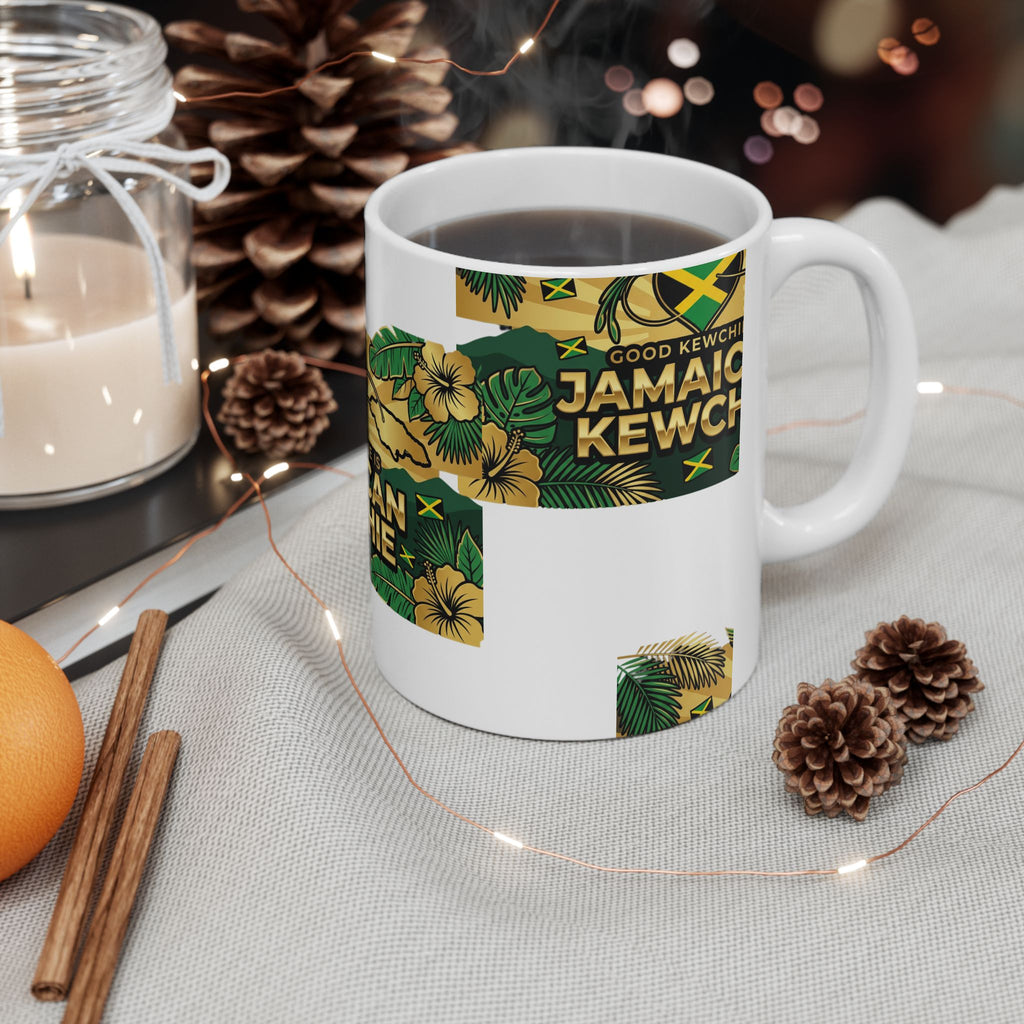 Jamaican Kewchie Ceramic Mug | Good Kewchie is Jamaican Kewchie Tropical Coffee Cup (11oz & 15oz)