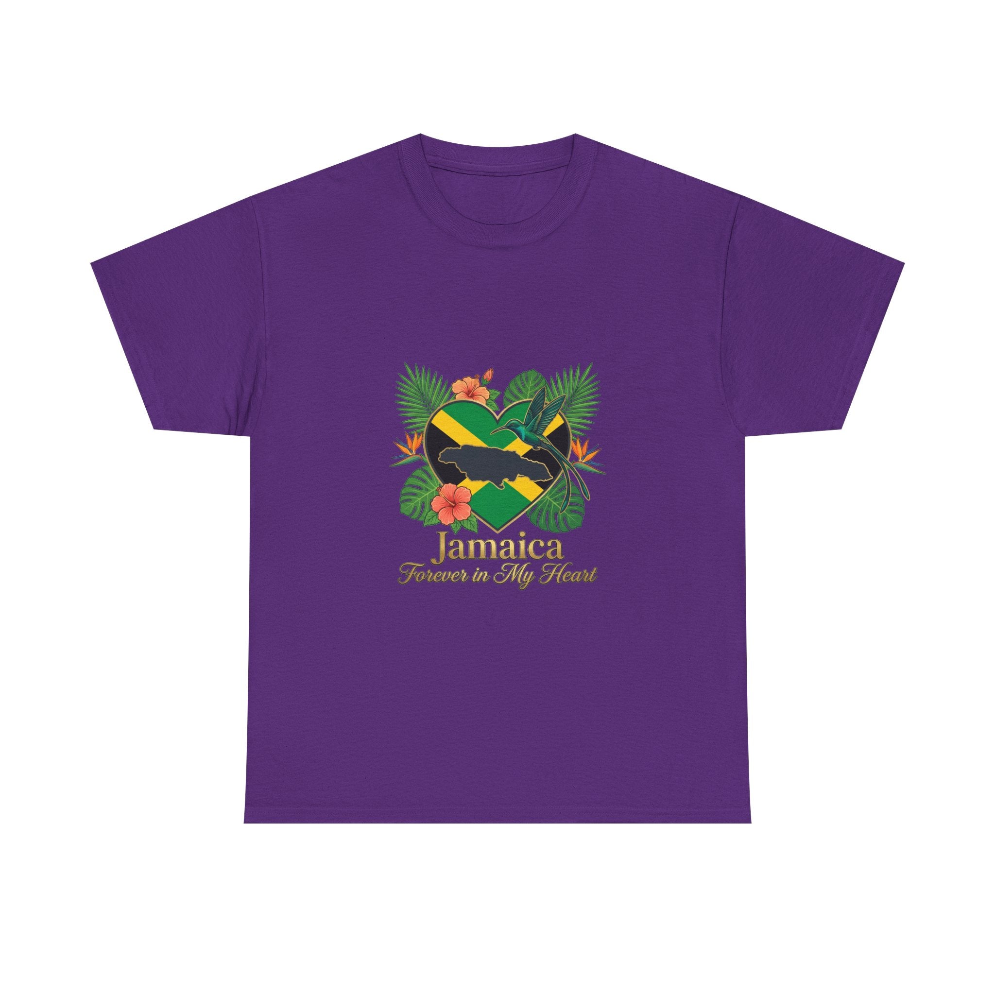 Jamaica Heart Graphic Tee — "Jamaica Forever in My Heart" Tropical Flag T-Shirt