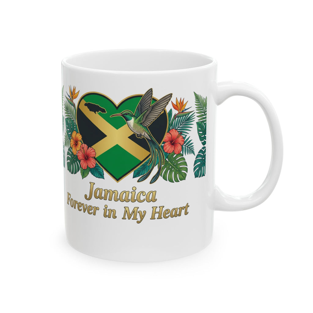 Jamaica Forever in My Heart Ceramic Mug | Tropical Flag & Hibiscus 11oz/15oz