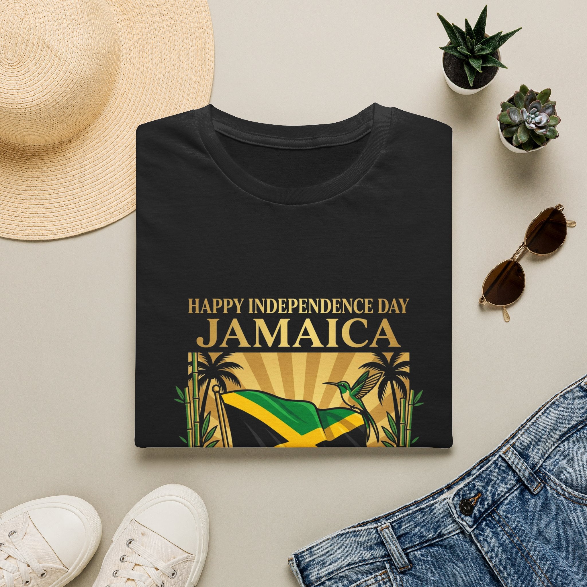 Jamaica Independence  Unisex Tropical Shirt | Jamaica Flag T-Shirt | Caribbean Vacation Tee | Jamaican Pride Apparel | Island Paradise Gift