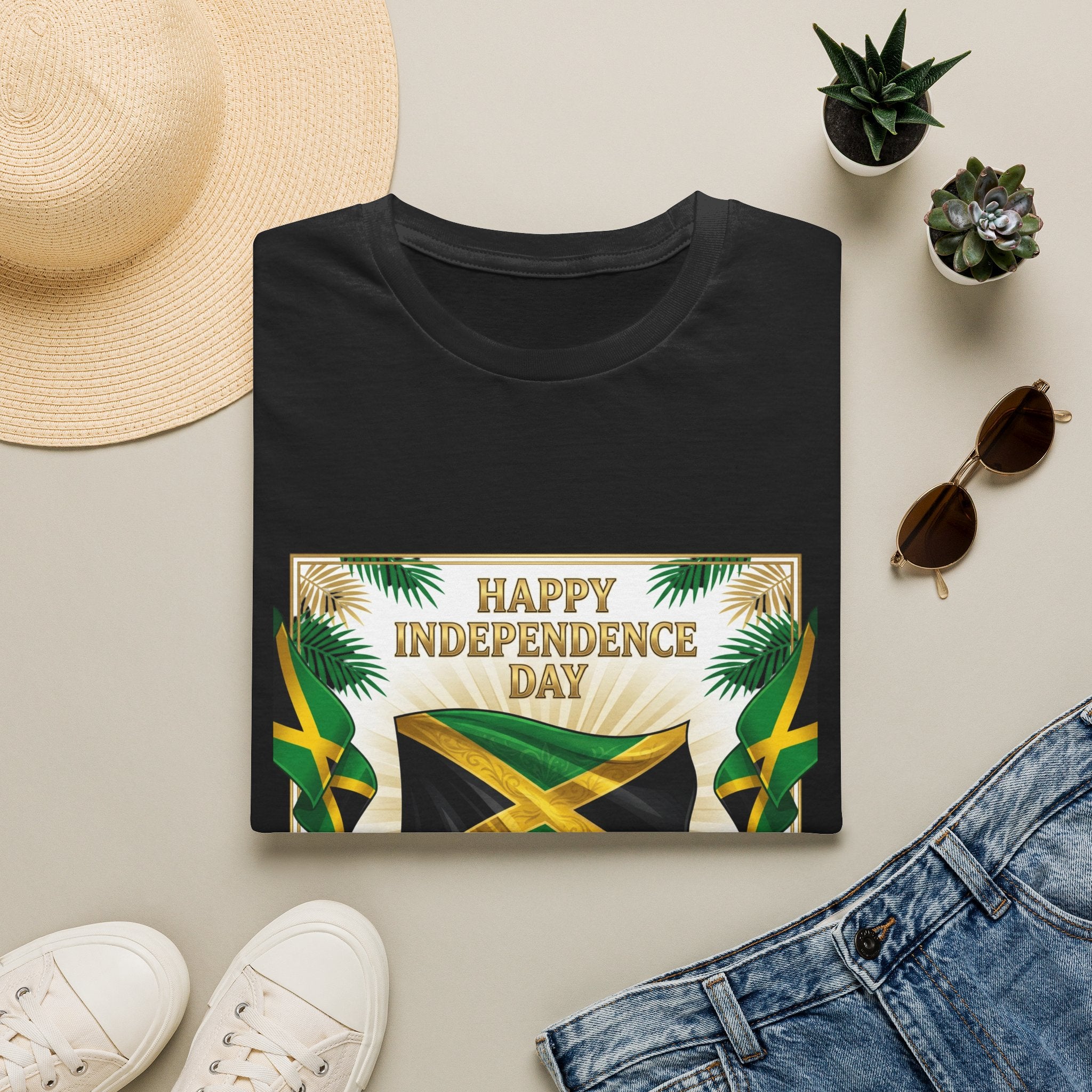 Jamaica Independence Day T-Shirt | Happy Independence Day Jamaican Flag Tee