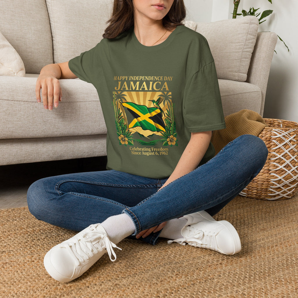 Jamaica Independence  Unisex Tropical Shirt | Jamaica Flag T-Shirt | Caribbean Vacation Tee | Jamaican Pride Apparel | Island Paradise Gift