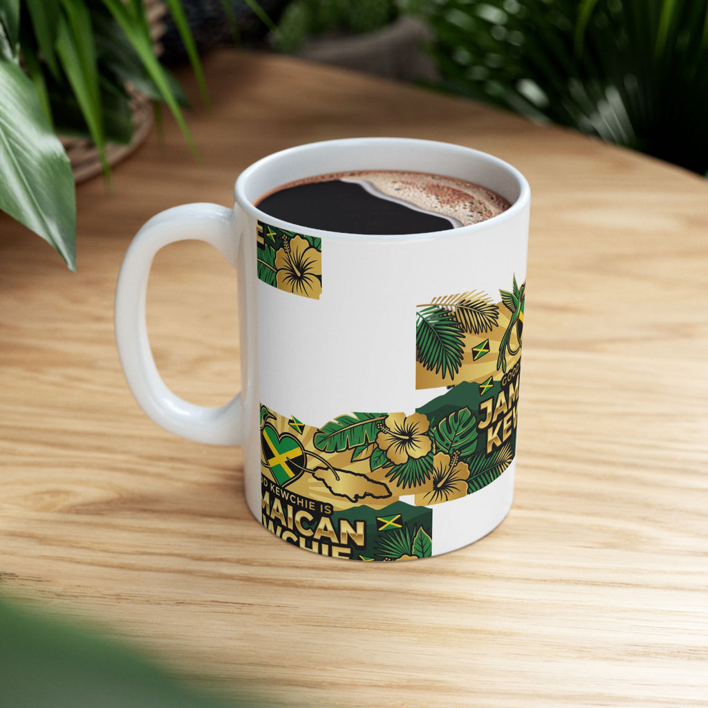 Jamaican Kewchie Ceramic Mug | Good Kewchie is Jamaican Kewchie Tropical Coffee Cup (11oz & 15oz)