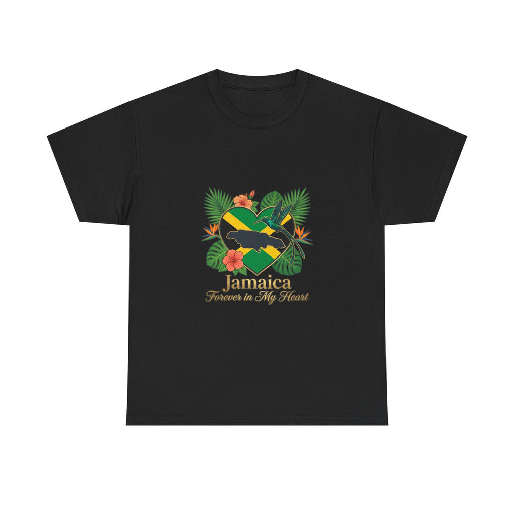 Jamaica Heart Graphic Tee — "Jamaica Forever in My Heart" Tropical Flag T-Shirt
