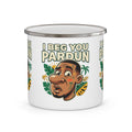 Enamel Mug — "I Beg You Pardun" Tropical Cartoon Camping Cup