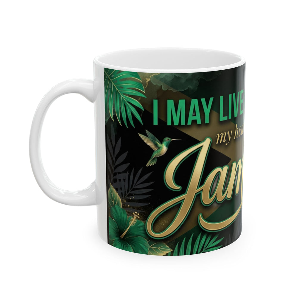 My heart belongs to Jamaica Mug | Ceramic Jamaica flag coffee cup