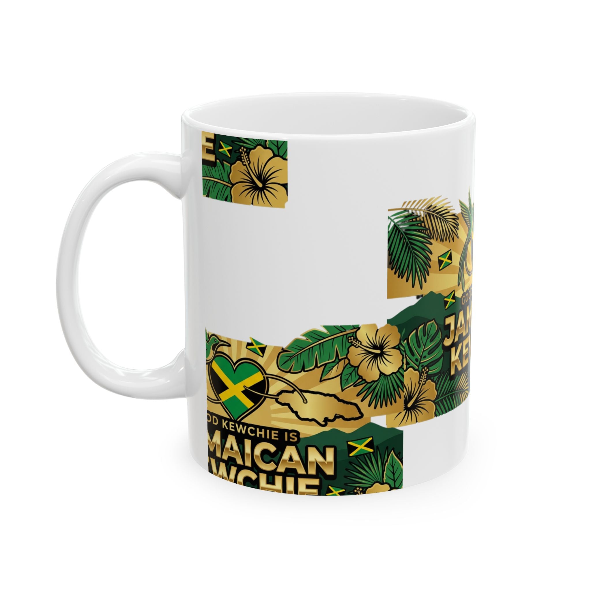 Jamaican Kewchie Ceramic Mug | Good Kewchie is Jamaican Kewchie Tropical Coffee Cup (11oz & 15oz)