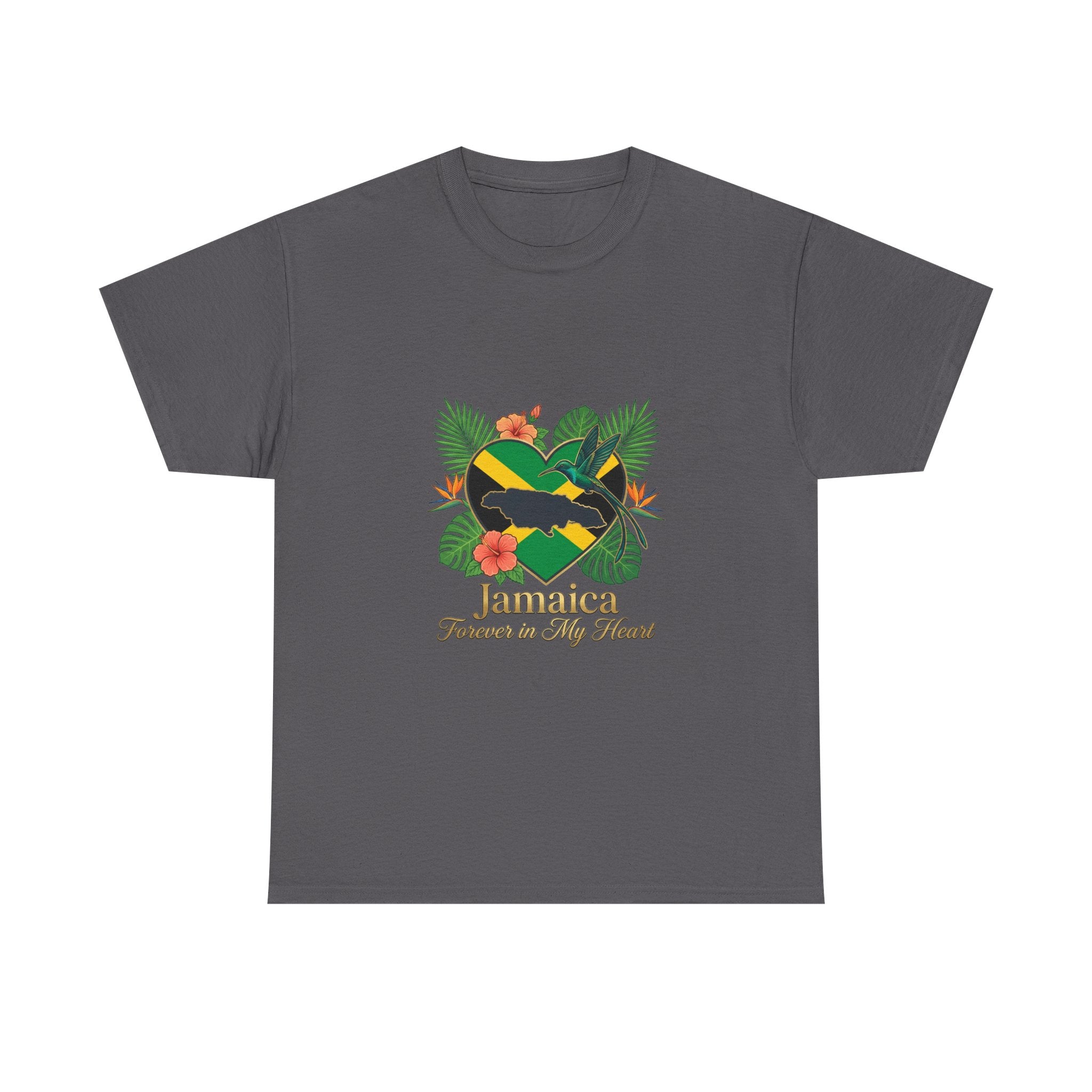 Jamaica Heart Graphic Tee — "Jamaica Forever in My Heart" Tropical Flag T-Shirt