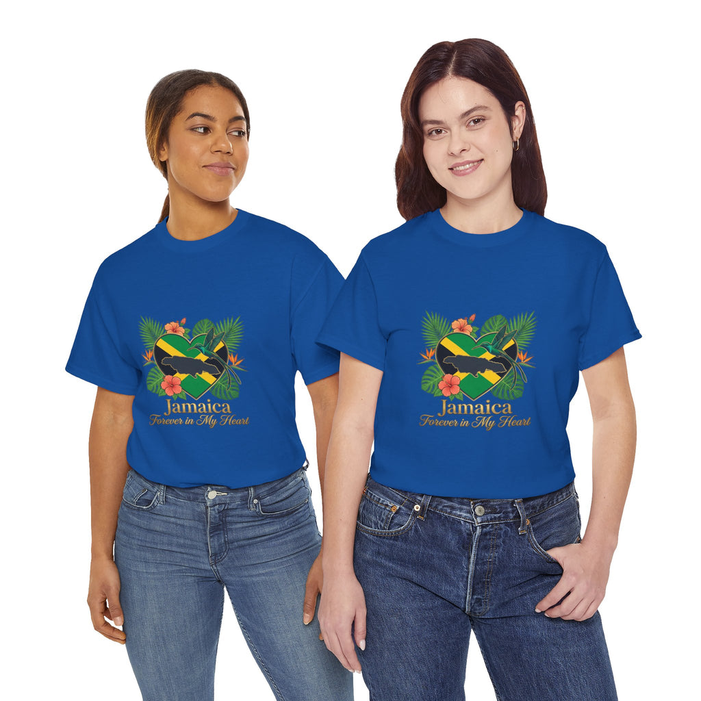 Jamaica Heart Graphic Tee — "Jamaica Forever in My Heart" Tropical Flag T-Shirt