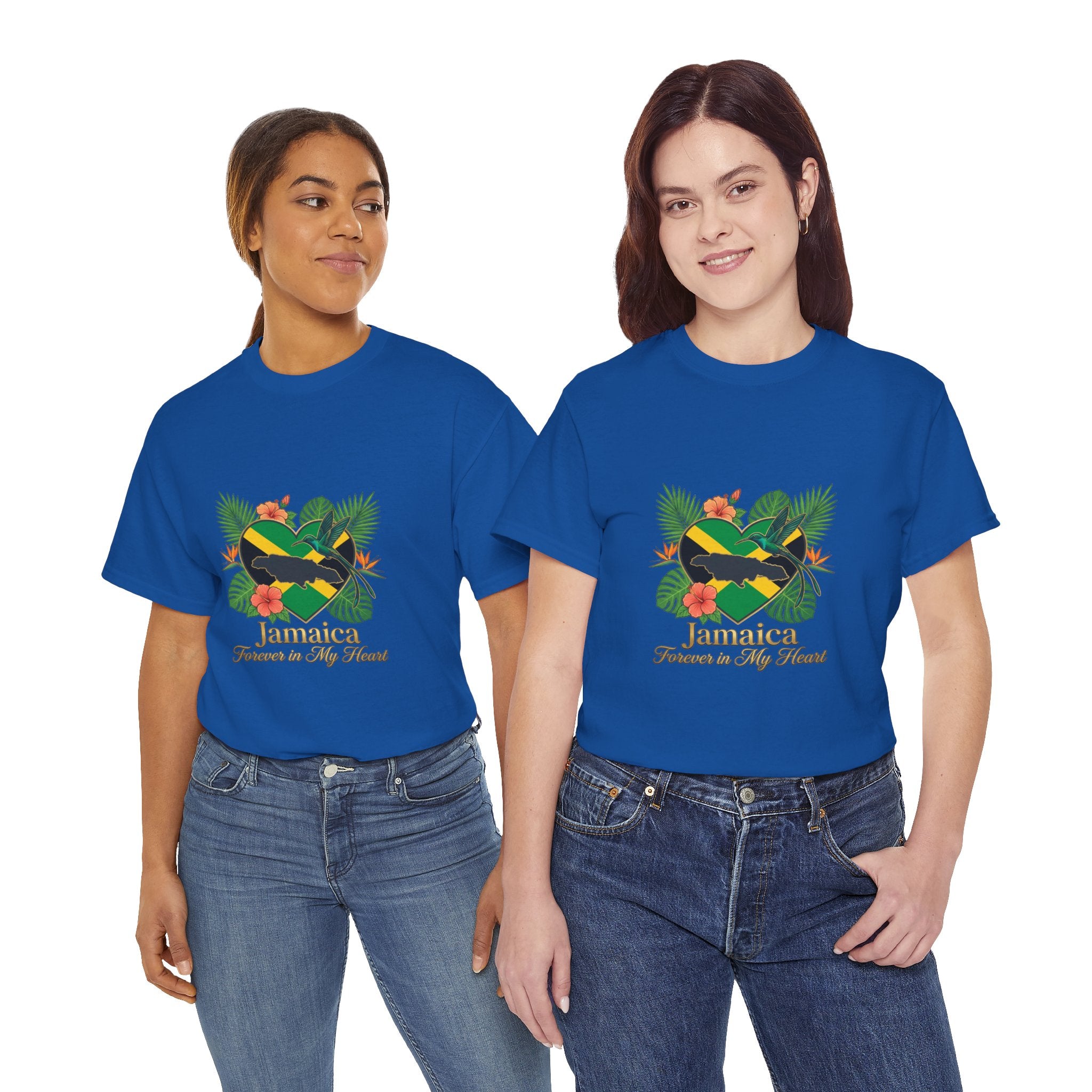 Jamaica Heart Graphic Tee — "Jamaica Forever in My Heart" Tropical Flag T-Shirt