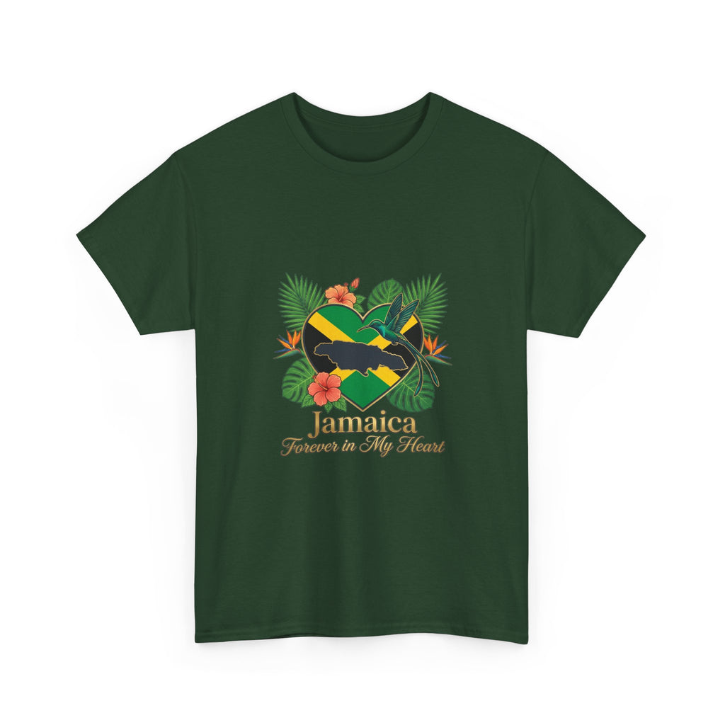 Jamaica Heart Graphic Tee — "Jamaica Forever in My Heart" Tropical Flag T-Shirt