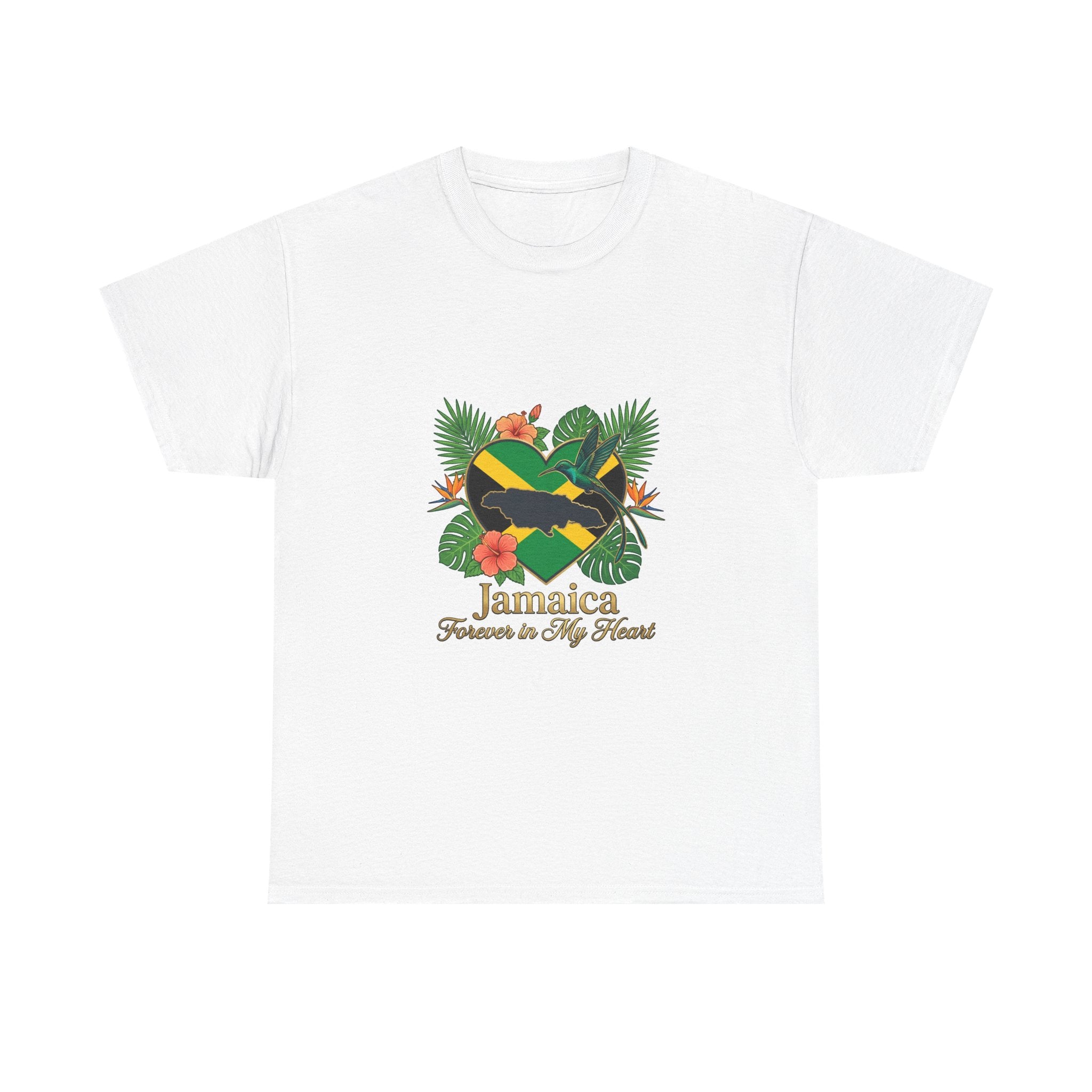 Jamaica Heart Graphic Tee — "Jamaica Forever in My Heart" Tropical Flag T-Shirt