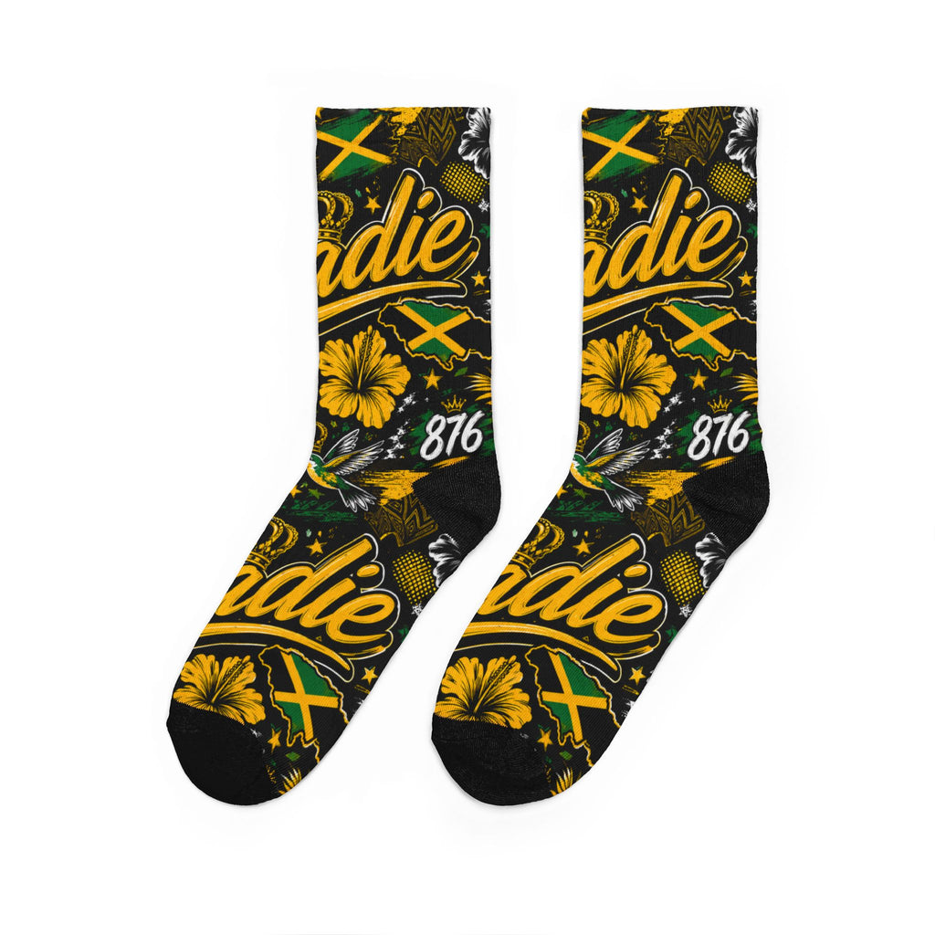 Yaadie Jamaican Elite Crew Socks | Premium 876 Caribbean Streetwear Socks