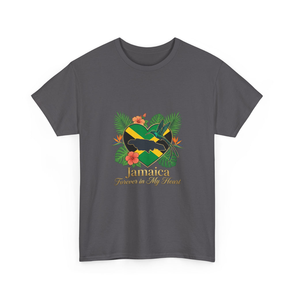 Jamaica Heart Graphic Tee — "Jamaica Forever in My Heart" Tropical Flag T-Shirt