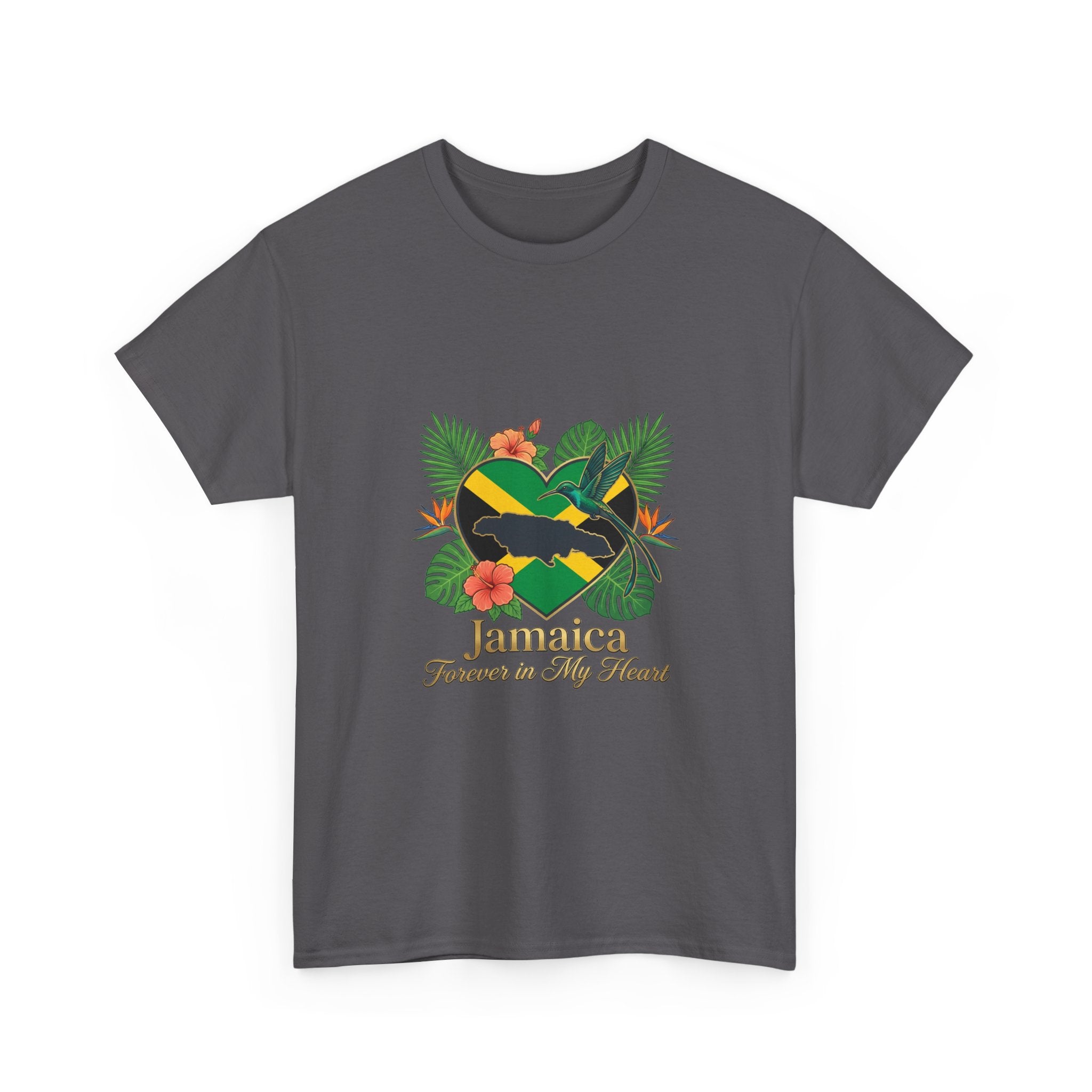 Jamaica Heart Graphic Tee — "Jamaica Forever in My Heart" Tropical Flag T-Shirt