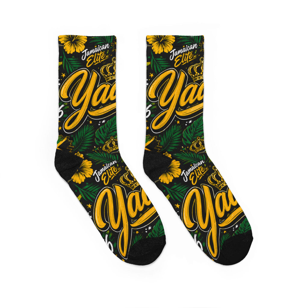 Yaadie Jamaican Elite Crew Socks | Premium 876 Caribbean Streetwear Socks