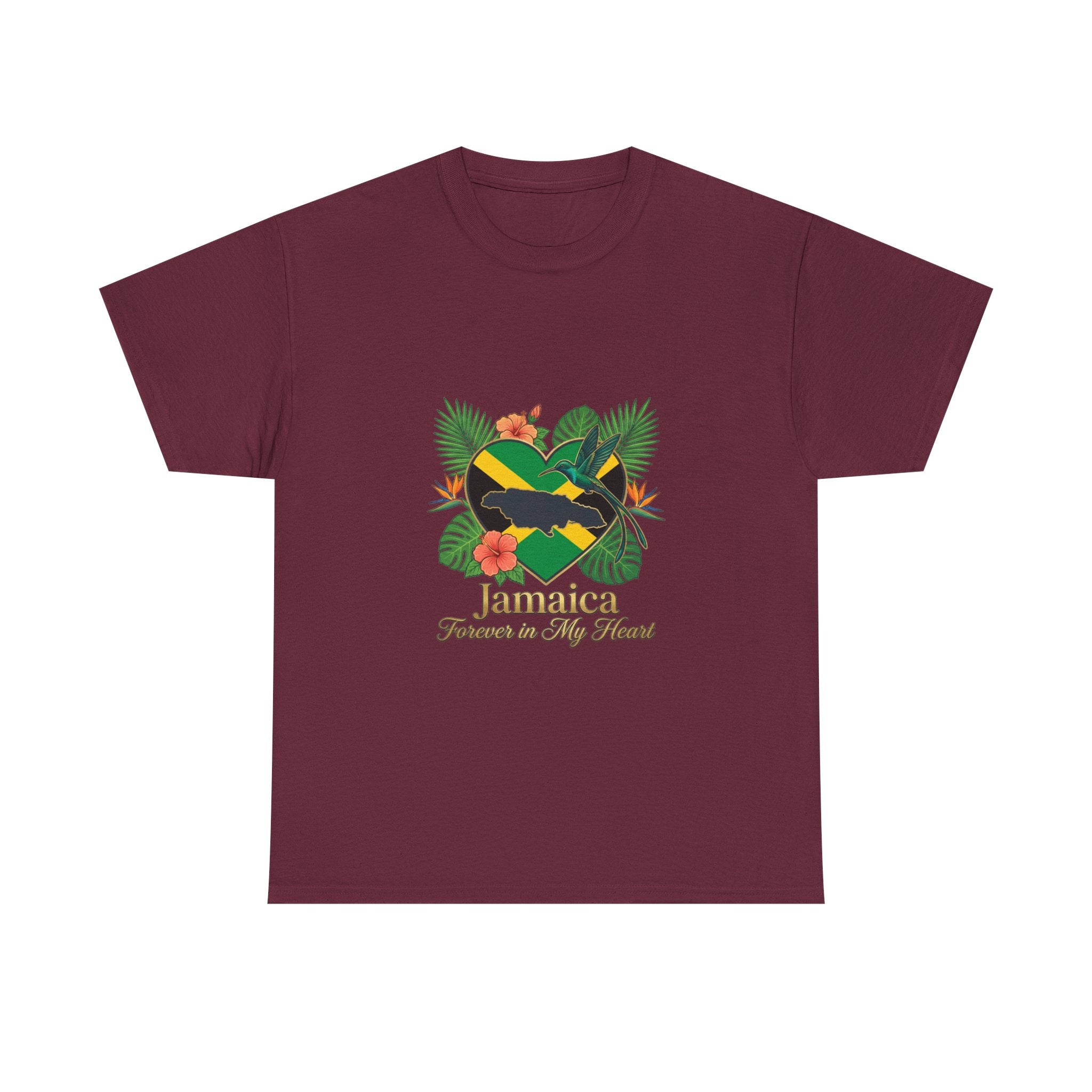 Jamaica Heart Graphic Tee — "Jamaica Forever in My Heart" Tropical Flag T-Shirt