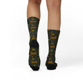 Jamaican Elite All-Over Print Socks | Yaadie 876 Crew Socks | Jamaica Flag Socks | Caribbean Fashion | Gift for Jamaicans