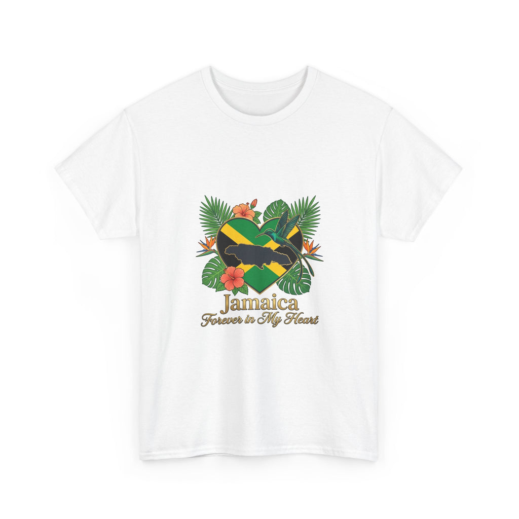 Jamaica Heart Graphic Tee — "Jamaica Forever in My Heart" Tropical Flag T-Shirt