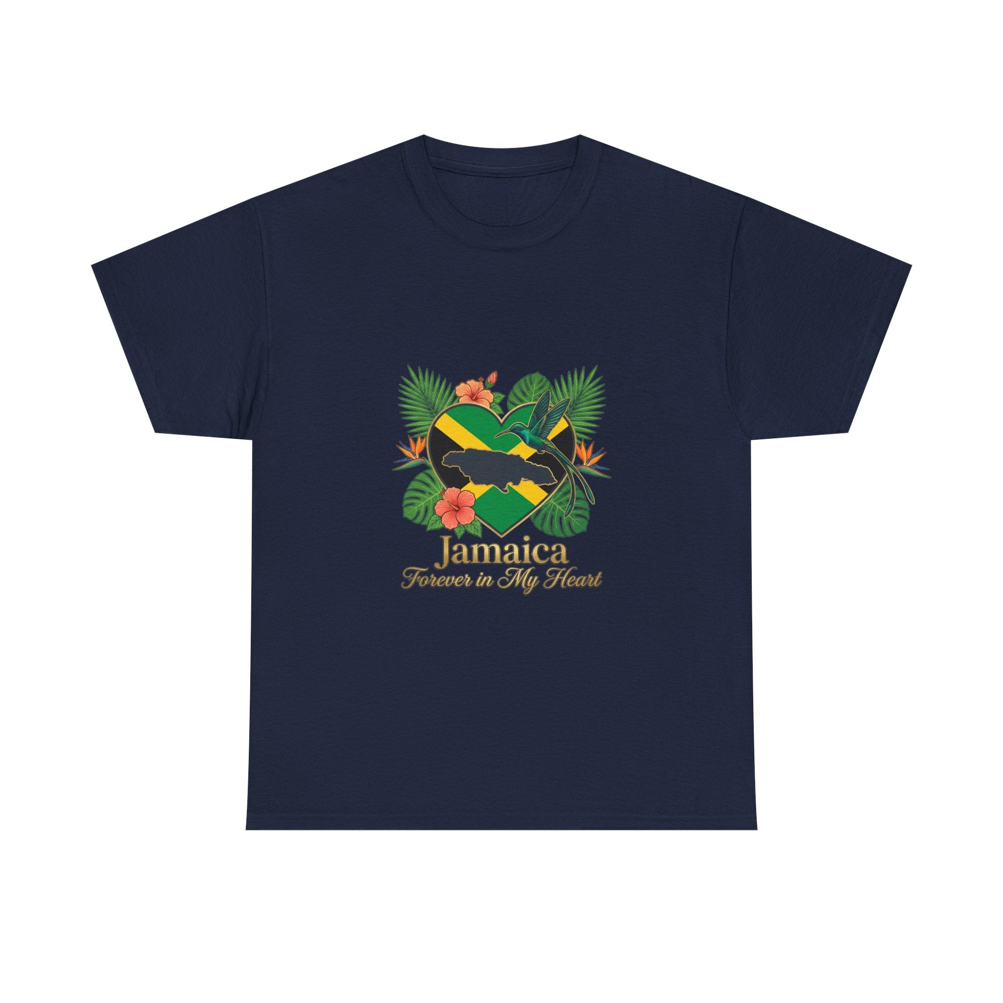 Jamaica Heart Graphic Tee — "Jamaica Forever in My Heart" Tropical Flag T-Shirt