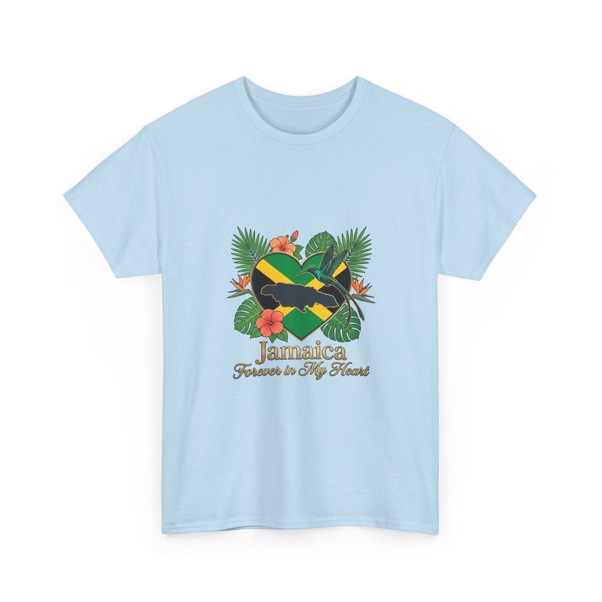 Jamaica Heart Graphic Tee — "Jamaica Forever in My Heart" Tropical Flag T-Shirt
