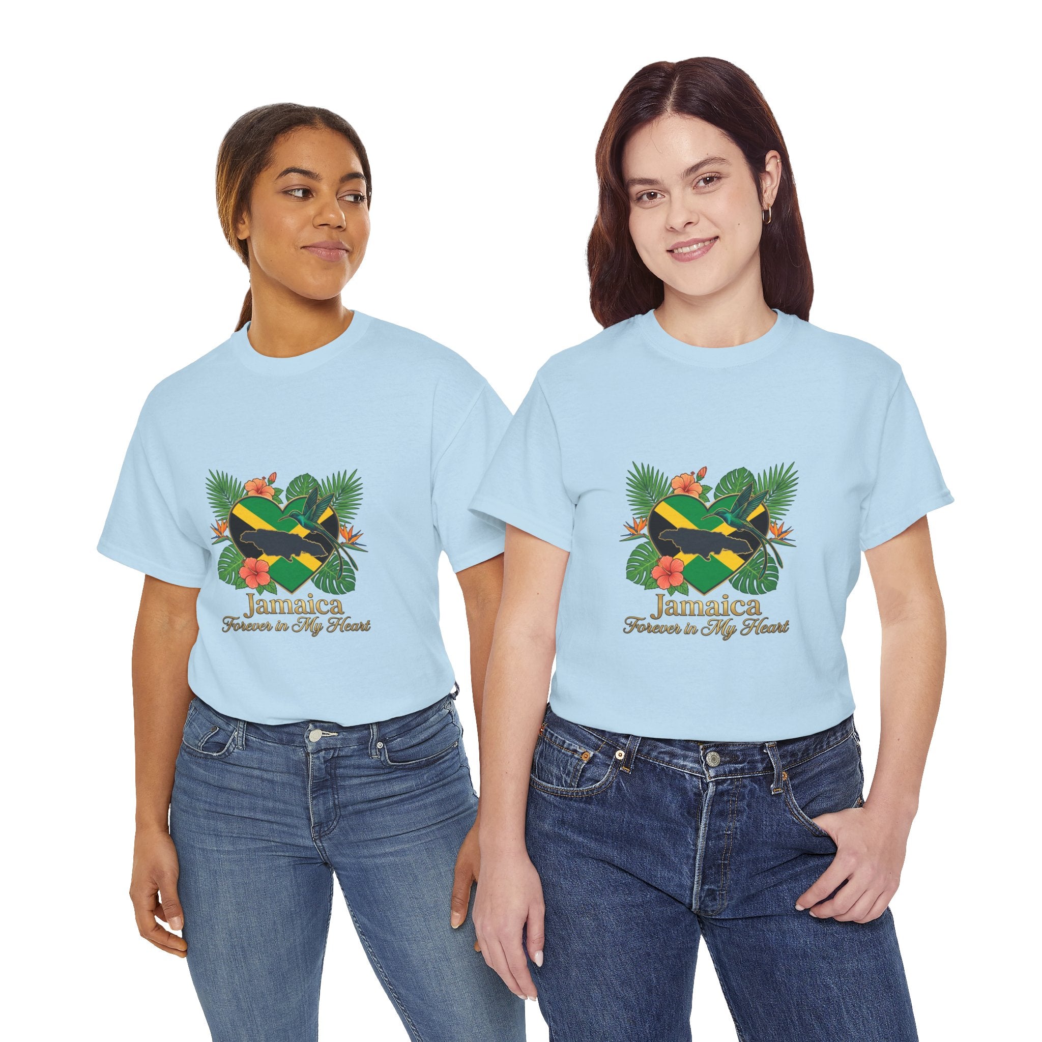 Jamaica Heart Graphic Tee — "Jamaica Forever in My Heart" Tropical Flag T-Shirt