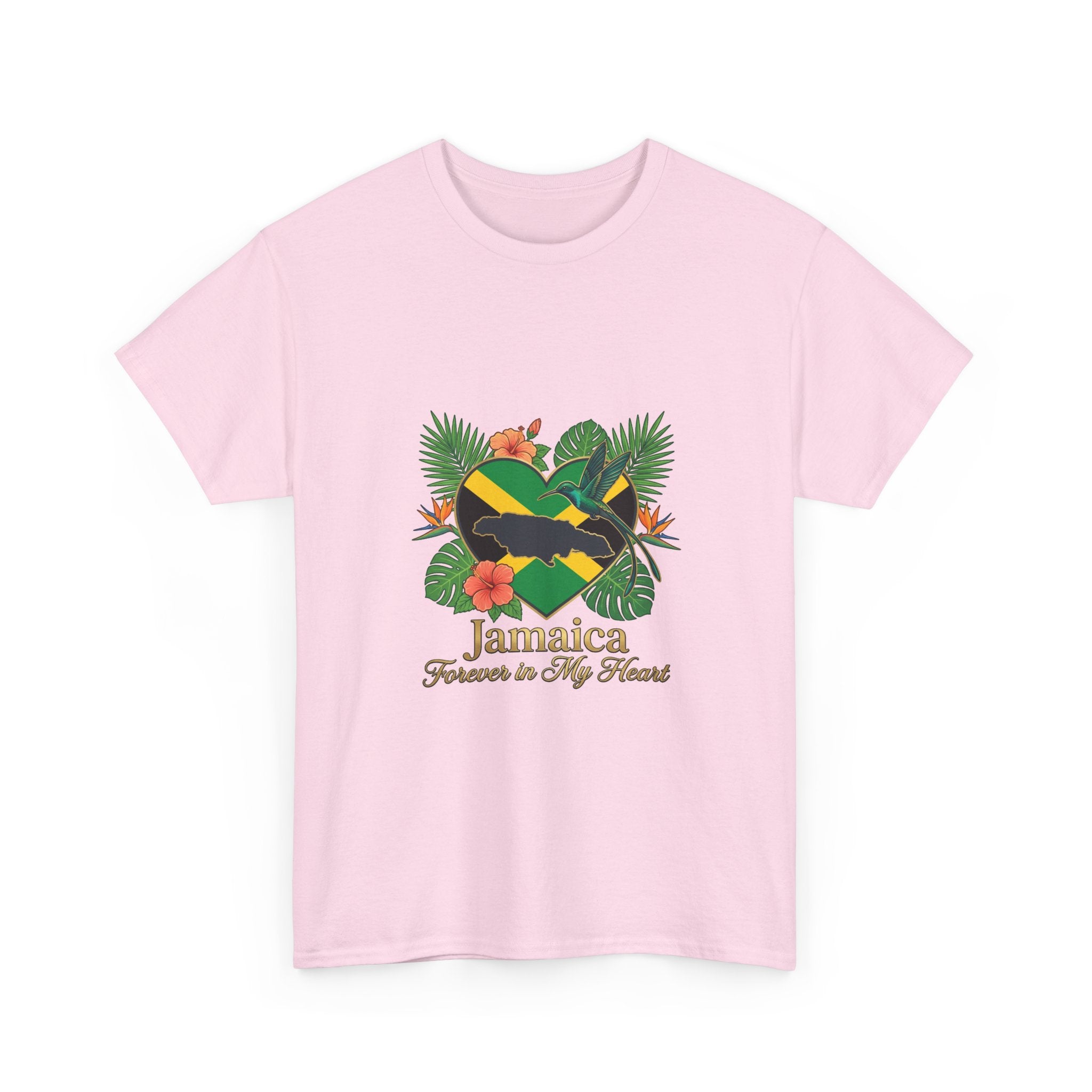 Jamaica Heart Graphic Tee — "Jamaica Forever in My Heart" Tropical Flag T-Shirt
