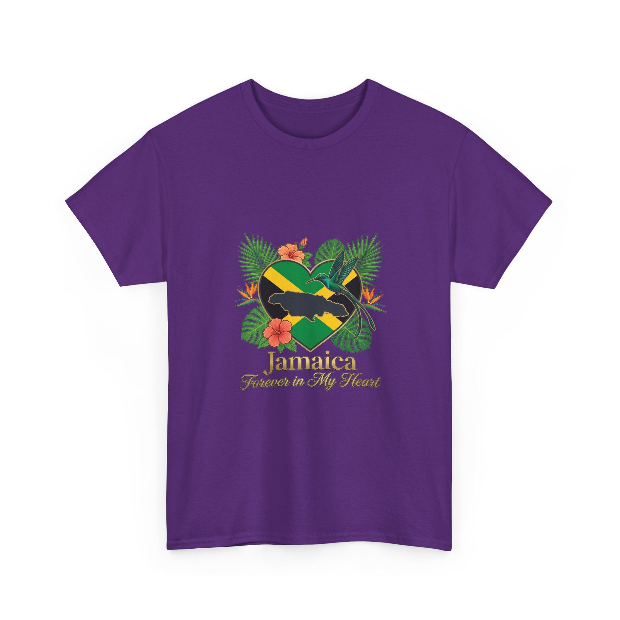Jamaica Heart Graphic Tee — "Jamaica Forever in My Heart" Tropical Flag T-Shirt