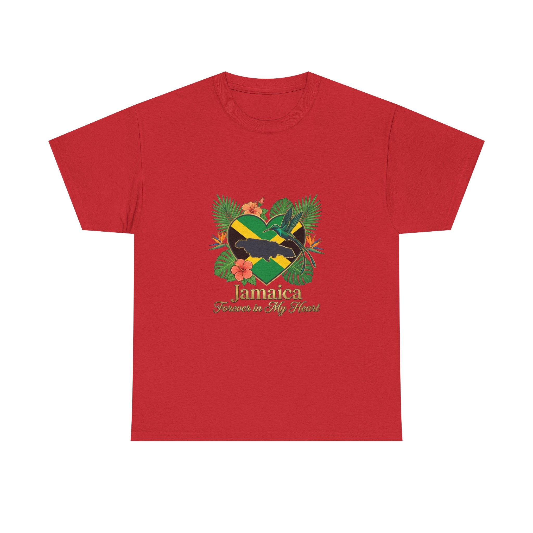 Jamaica Heart Graphic Tee — "Jamaica Forever in My Heart" Tropical Flag T-Shirt