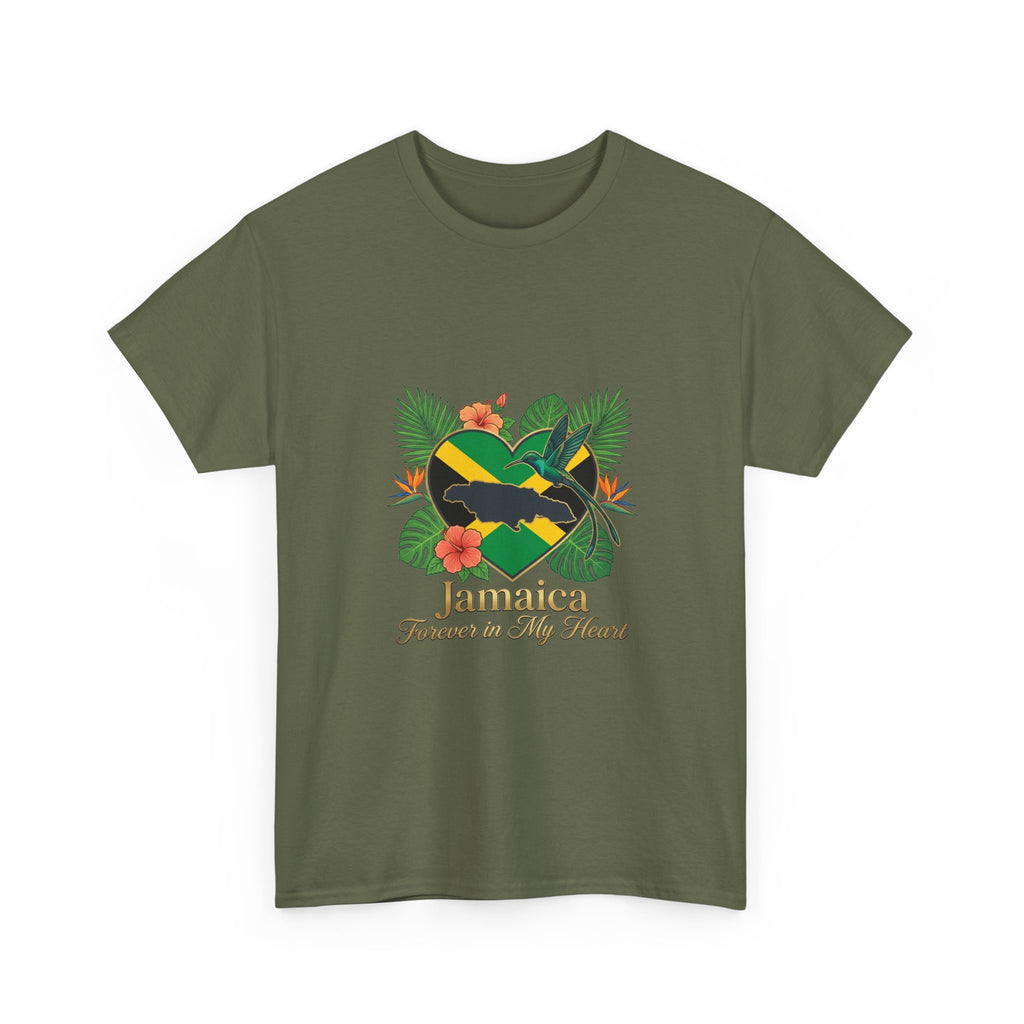 Jamaica Heart Graphic Tee — "Jamaica Forever in My Heart" Tropical Flag T-Shirt