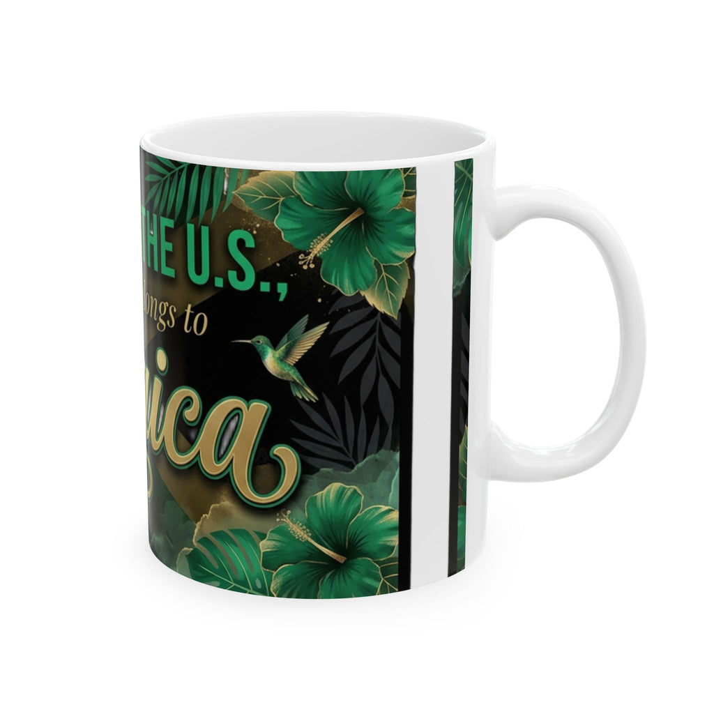 My heart belongs to Jamaica Mug | Ceramic Jamaica flag coffee cup