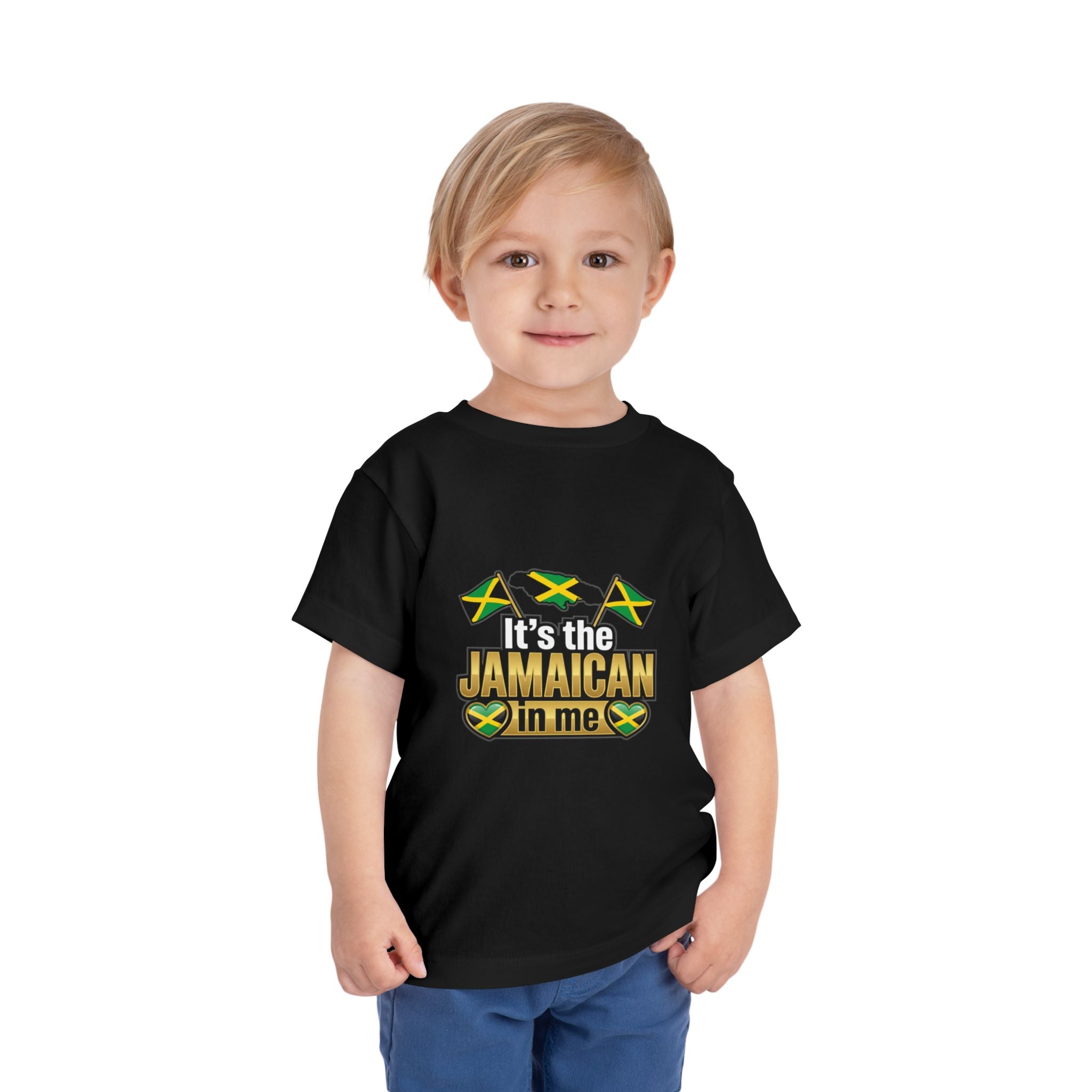 Toddler Tee — "It's the Jamaican in Me" Flag Graphic