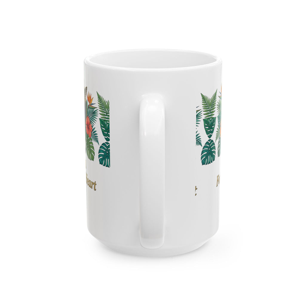 Jamaica Forever in My Heart Ceramic Mug | Tropical Flag & Hibiscus 11oz/15oz